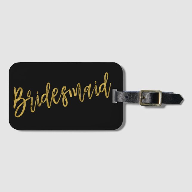 Bridesmaid Gold Foil Gepäcktasche Tag Gepäckanhänger (Vorderseite (Horizontal))