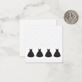 Bridesmaid Gown, Polka Dot Muster Note Card Mitteilungskarte