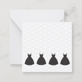 Bridesmaid Gown, Polka Dot Pattern Mitteilungskarte