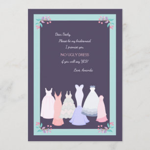 Bridesmaid Gowns Bridesmaid Request Card Einladung