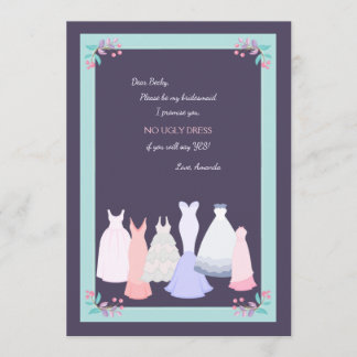 Bridesmaid Gowns Bridesmaid Request Card Einladung