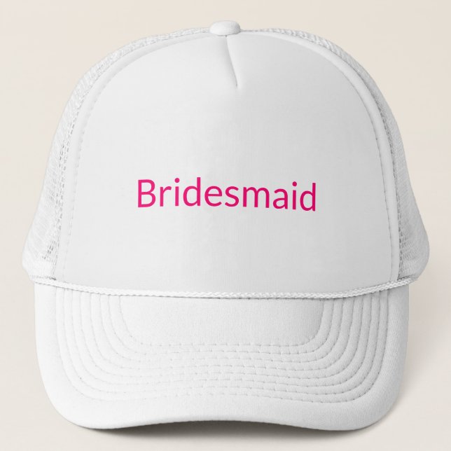 Bridesmaid heiß rosa Fuchsienweißer minimalistisch Truckerkappe (Vorderseite)