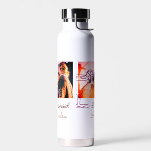 Bridesmaid hinzufügen Namen Cocktail Glas Koralle Trinkflasche