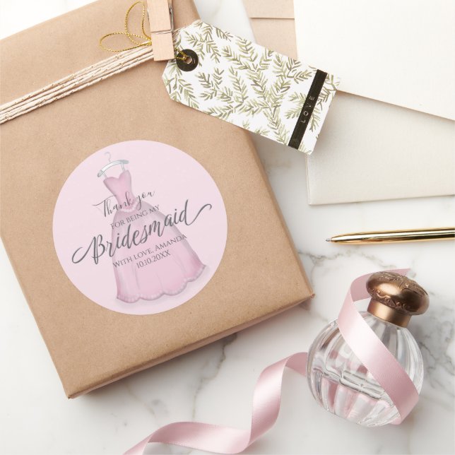 Bridesmaid Hochzeitsgeschenke Braut Personalisiert Runder Aufkleber (Schenken)