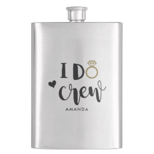Bridesmaid I Crew Schwarzweiß Flasche Flachmann