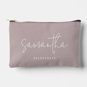 Bridesmaid Individuelle Name Script Pastel Lilac L Zubehörtasche