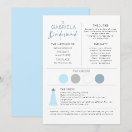 Bridesmaid-Informationen und Vorlage für die Vorsc