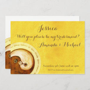 BRIDESMAID INVITE Goldtauben, anpassbar Einladung