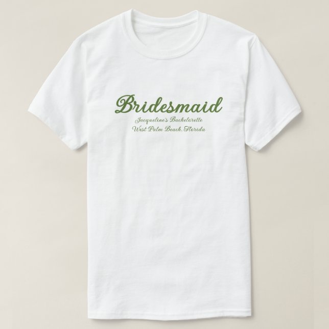 Bridesmaid Junggeselinnen-Abschied Matching T-Shirt (Design vorne)