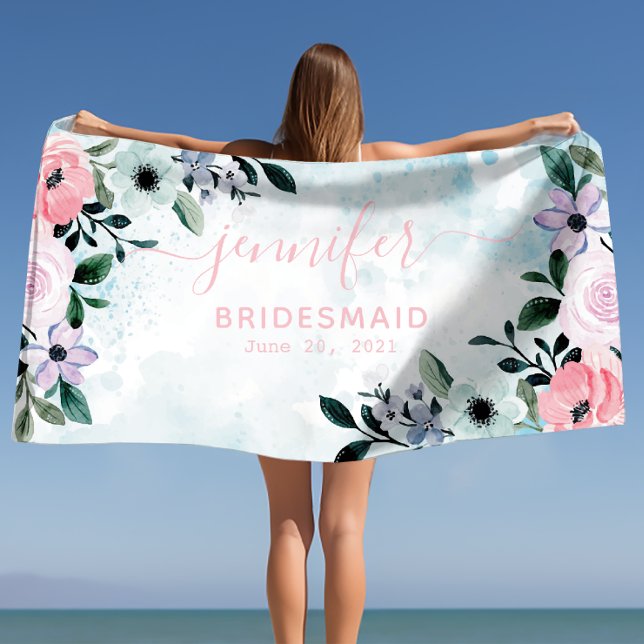 Bridesmaid Junggeselinnen-Abschied Personalisiert  Strandtuch (Bridesmaid Bachelorette Party Personalized Name Beach Towel)