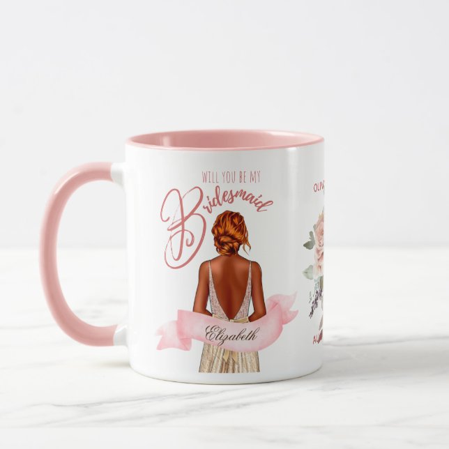 Bridesmaid Karikatur Vorschlag Danke, Custom Tasse (Links)