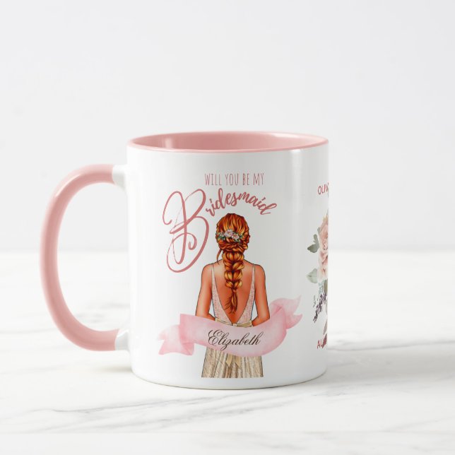 Bridesmaid Karikatur Vorschlag Danke, Custom Tasse (Links)