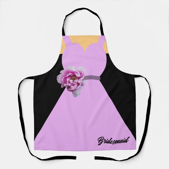 Bridesmaid Kleid Lavendel mit Blume personalisiere Schürze (Vorderseite)