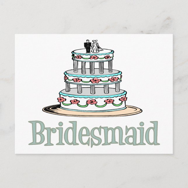 Bridesmaid (Kuchen) Postkarte (Vorderseite)