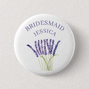 Bridesmaid Lavender Herb Aquarell lila Button