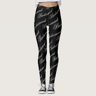Bridesmaid Leggings - Schwarz auf Weiß