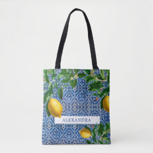 Bridesmaid Lemons Blue Tiles Personal