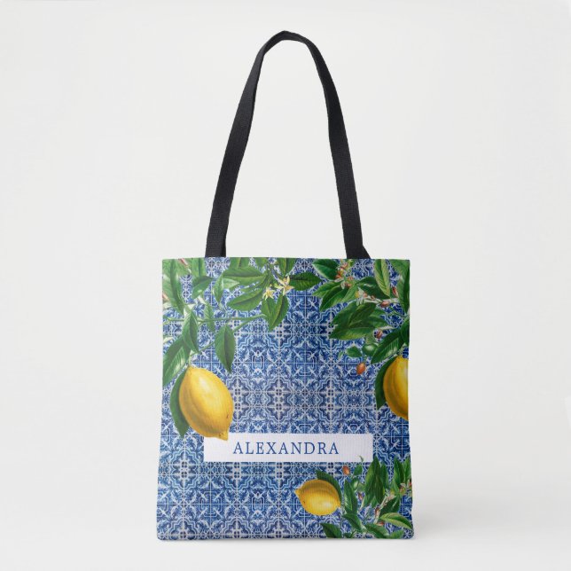 Bridesmaid Lemons Blue Tiles Personal (Vorderseite)
