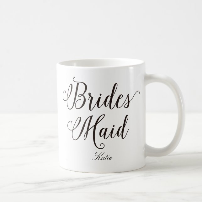 Bridesmaid Lettering Wedding Personalisiert Tasse (Rechts)