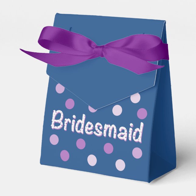Bridesmaid Lila Polka Dot Geschenkschachtel (Vorderseite)