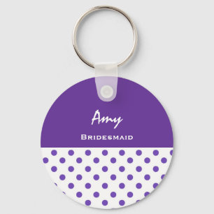 Bridesmaid Lila Polka Dots KC02 Schlüsselanhänger