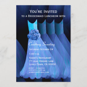 Bridesmaid Luncheon Blue Dress V11 Einladung