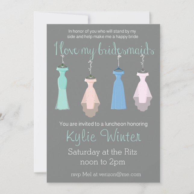 Bridesmaid Luncheon Einladung (Vorderseite)