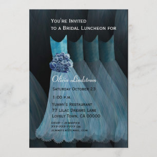 Bridesmaid Luncheon oder Brunch Blue Dress Einladung