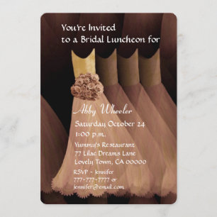 Bridesmaid Luncheon oder Brunch Gold Dress V01G Einladung