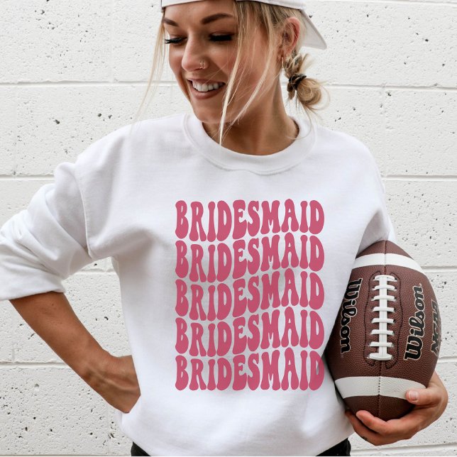 Bridesmaid Magenta Custom Matching Brautparty Sweatshirt (Von Creator hochgeladen)