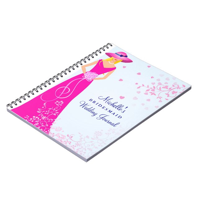 Bridesmaid Maid of Honor Wedding Journal Notebook Notizblock (Linke Seite)