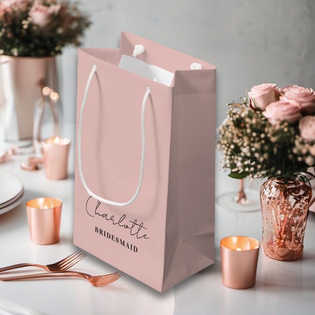 Bridesmaid | MINIMALISTISCHE ROSE Kleine Geschenktüte (Von Creator hochgeladen)