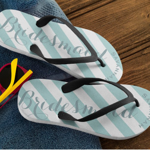 Bridesmaid Minzstreifen-Muster Flip Flops