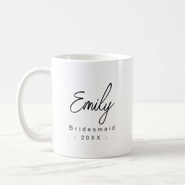 Bridesmaid Moderne Elegante Tasse Geschenk | SCHWA (Links)