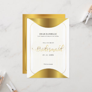 Bridesmaid Moderne Goldtypografie Goldgrenze Invi Einladung