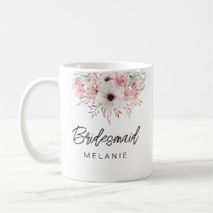 Bridesmaid Moderne rustikale Tasse Geschenk   weiß