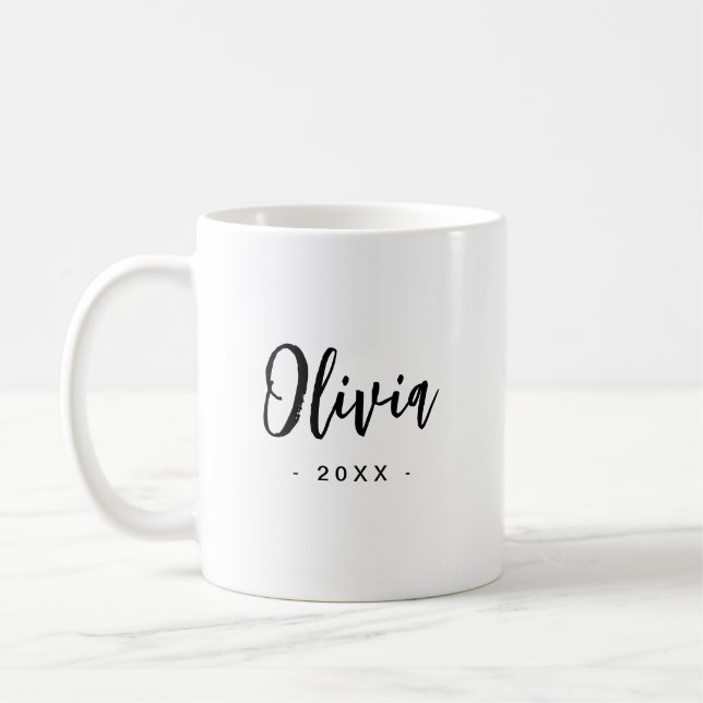 Bridesmaid Moderne Tasse Geschenk | SCHWARZ-WEISS (Links)