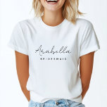 Bridesmaid | Modernes Minimalistisches Drehbuch Ba T-Shirt<br><div class="desc">Dieses Bridesmaid Custom Design verfügt über eine handgeschriebene Skripttypografie. Sie können den Namen und den Titel ganz einfach personalisieren oder Ihre eigene Nachricht hinzufügen! Das perfekte elegante Accessoire für einen Bachelorette oder einen Bridesmaid-Vorschlag!</div>
