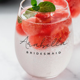 Bridesmaid | Modernes Minimalistisches Drehbuch Ba Weinglas Ohne Stiel