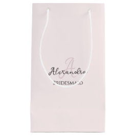Bridesmaid Modernes Minimalistisches Monogramm Ros Kleine Geschenktüte