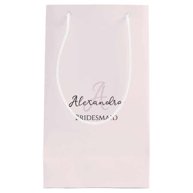 Bridesmaid Modernes Minimalistisches Monogramm Ros Kleine Geschenktüte (Vorderseite)