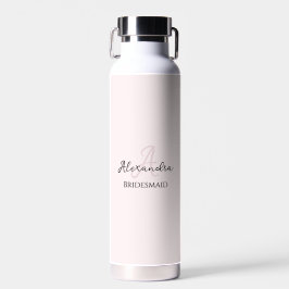 Bridesmaid Modernes Minimalistisches Monogramm Ros Trinkflasche