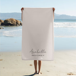 Bridesmaid | Modernes Minimalistisches Script Rosa Strandtuch