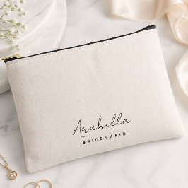 Bridesmaid | Modernes Minimalistisches Script Rosa Zubehörtasche