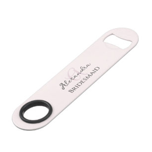 Bridesmaid Modernes Monogramm Rosa Minimalistisch Speed Flaschenöffner