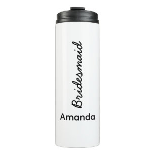 Bridesmaid Monogramme Name Wedding Gift Favor Thermosbecher