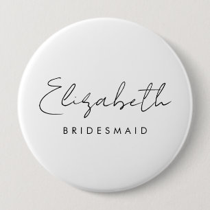 Bridesmaid Name Womens Elegante Vorlage Große Rund Button