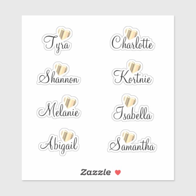 Bridesmaid Names Personalisiert Vinyl Decal Aufkleber (Blatt)