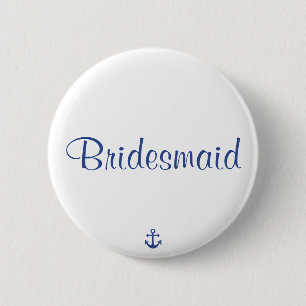Bridesmaid Nautical Wedding Buttons