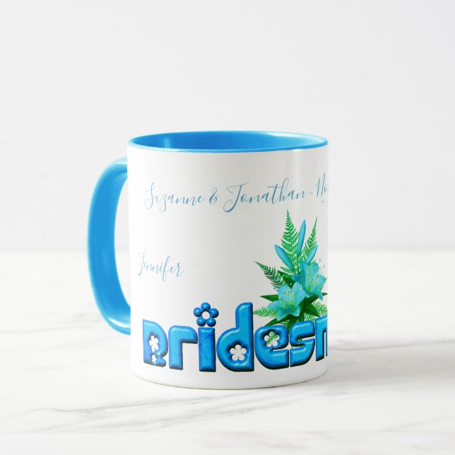 Bridesmaid Niedliche Personalisierte Hochzeit Tasse (Vorderseite Links)